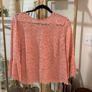 Blush pink lace shirt from Zara